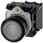 SIEMENS - Pulsante, illuminato, 22 mm, rotondo, in plastica, trasparente, 1NO, AC/DC 24 V