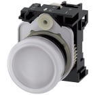 SIEMENS - Indicatore luminoso, 22 mm, rotondo, in plastica, colore bianco, gemma, liscia, AC/DC 24 V