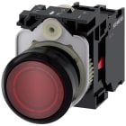 SIEMENS - Pulsante, illuminato, 22 mm, rotondo, in plastica, colore rosso, 1NC, AC 110 V