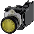 SIEMENS - Pulsante, illuminato, 22 mm, rotondo, in plastica, colore giallo, 1NO+1NC, AC 110 V