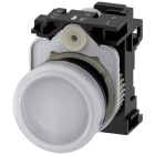 SIEMENS - Indicatore luminoso, 22 mm, rotondo, in plastica, colore bianco, gemma, liscia, AC 110 V