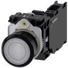 SIEMENS - Pulsante, illuminato, 22 mm, rotondo, in plastica, colore bianco, 1NO+1NC, AC 230 V 3SU11060AB603FA0