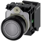 SIEMENS - Pulsante, illuminato, 22 mm, rotondo, in plastica, trasparente, 1NO, AC 230 V