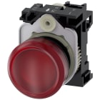 SIEMENS - Indicatore luminoso, 22 mm, rotondo, in plastica, colore rosso, gemma, liscia, AC 230 V