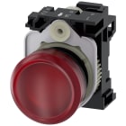 SIEMENS - Indicatore luminoso, 22 mm, rotondo, in plastica, colore rosso, gemma, liscia, AC 230 V