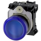 SIEMENS - Indicatore luminoso, 22 mm, rotondo, in plastica, colore blu, gemma, liscia, AC 230 V