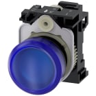 SIEMENS - Indicatore luminoso, 22 mm, rotondo, in plastica, colore blu, gemma, liscia, AC 230 V