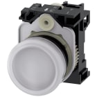 SIEMENS - Indicatore luminoso, 22 mm, rotondo, in plastica, colore bianco, gemma, liscia, AC 230 V