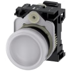 SIEMENS - Indicatore luminoso, 22 mm, rotondo, in plastica, colore bianco, gemma, liscia, AC 230 V
