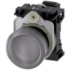 SIEMENS - Indicatore luminoso, 22 mm, rotondo, in plastica, trasparente, gemma, liscia, AC 230 V 3SU11066AA703AA0