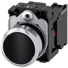 SIEMENS - Pulsante, 22 mm, rotondo, in metallo lucido, colore nero, bottone, 1NC