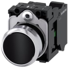 SIEMENS - Pulsante, 22 mm, rotondo, in metallo lucido, colore nero, bottone, 1NO