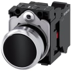 SIEMENS - Pulsante, 22 mm, rotondo, in metallo lucido, colore nero, bottone, 1NC