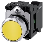 SIEMENS - Pulsante, 22 mm, rotondo, in metallo lucido, colore giallo, bottone, 1NO