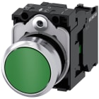 SIEMENS - Pulsante, 22 mm, rotondo, in metallo lucido, colore verde, bottone, 1NO