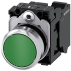 SIEMENS - Pulsante, 22 mm, rotondo, in metallo lucido, colore verde, bottone, 1NO