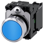 SIEMENS - Pulsante, 22 mm, rotondo, in metallo lucido, colore blu, bottone, 1NO