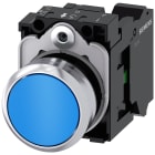 SIEMENS - Pulsante, 22 mm, rotondo, in metallo lucido, colore blu, bottone, 1NO