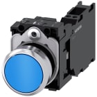 SIEMENS - Pulsante, 22 mm, rotondo, in metallo lucido, colore blu, bottone, 1NO+1NC 3SU11500AB503FA0