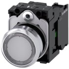 SIEMENS - Pulsante, 22 mm, rotondo, in metallo lucido, trasparente, bottone, 1NO