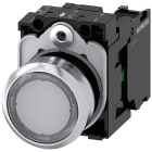 SIEMENS - Pulsante, 22 mm, rotondo, in metallo lucido, trasparente, bottone, 1NO 3SU11500AB701BA0