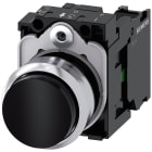 SIEMENS - Pulsante, 22 mm, rotondo, in metallo lucido, colore nero, bottone, 1NO 3SU11500BB101BA0