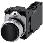 SIEMENS - Pulsante, 22 mm, rotondo, in metallo lucido, colore nero, bottone, 1NO+1NC