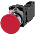 SIEMENS - Pulsante a fungo, 22 mm, rotondo, in metallo lucido, colore rosso, 1NO+1NC