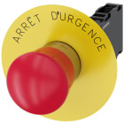 SIEMENS - Pulsante a fungo di ARRESTO DI EMERGENZA, 22 mm, rotondo, in metallo lucido, colore rosso, 1NO+1NC