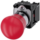 SIEMENS - Pulsante a fungo di ARRESTO DI EMERGENZA, 22 mm, rotondo, in metallo lucido, colore rosso, 1NC, 1NC