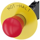 SIEMENS - Pulsante a fungo di ARRESTO DI EMERGENZA, 22 mm, rotondo, in metallo lucido, colore rosso, 1NO+1NC
