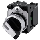 SIEMENS - Selettore, illuminabile, 22 mm, rotondo, in metallo lucido, bianco, 1NO+1NC