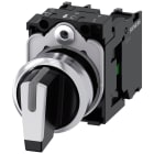 SIEMENS - Selettore, illuminabile, 22 mm, rotondo, in metallo lucido, bianco, 1NO, 1NO