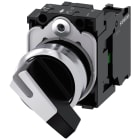 SIEMENS - Selettore, 22 mm, rotondo, in metallo lucido, bianco, permanente, 1NO