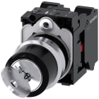 SIEMENS - Selettore a chiave RONIS, 22 mm, rotondo, in metallo lucido, estrazione chiave O