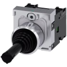SIEMENS - Manipolatore joystick, 22 mm, rotondo, in metallo lucido, colore nero, orizzontale, permanente