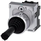 SIEMENS - Manipolatore joystick, 22 mm, rotondo, in metallo lucido, colore nero, verticale, permanente