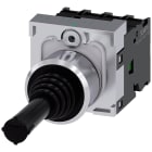 SIEMENS - Manipolatore joystick, 22 mm, rotondo, in metallo lucido, colore nero, 1NO, 1NO, 1NO, 1NO