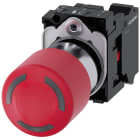 SIEMENS - Pulsante a fungo di ARRESTO DI EMERGENZA, illuminabile, 22 mm, rotondo, in metallo, lucido, rosso, 1NC 3SU11511GB203CW0