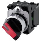 SIEMENS - Selettore, illuminato, 22 mm, rotondo, in metallo, lucido, bianco, permanente, 1NO+1NC