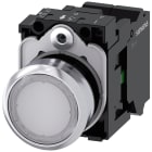 SIEMENS - Pulsante, illuminato, 22 mm, rotondo, in metallo lucido, colore bianco, bottone, 1NO 3SU11530AB603BA0