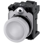 SIEMENS - Indicatore luminoso, 22 mm, rotondo, in metallo lucido, colore bianco, gemma, liscia, AC 110 V