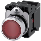SIEMENS - Pulsante, illuminato, 22 mm, rotondo, in metallo lucido, rosso, 1NC