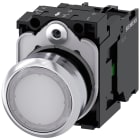 SIEMENS - Pulsante, illuminato, 22 mm, rotondo, in metallo lucido, colore bianco, 1NO 3SU11560AB601BA0