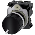 SIEMENS - Potenziometro, 22 mm, rotondo, in plastica, colore nero, 1 kOhm, con supporto 3SU12002PQ101AA0