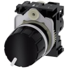 SIEMENS - Potenziometro, 22 mm, rotondo, in plastica, colore nero, 100 kOhm, con supporto 3SU12002PU101AA0