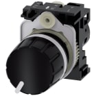 SIEMENS - Potenziometro, 22 mm, rotondo, in plastica, colore nero, 2,2 kOhm, con supporto 3SU12002PW101AA0