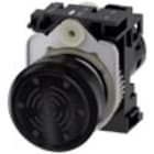 SIEMENS - Segnalatore acustico, 22 mm, rotondo, in plastica, nero, suono continuo, 4,5 kHz, AC/DC 24 V