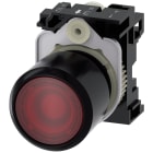 SIEMENS - Pulsante, illuminato, 22 mm, rotondo, in plastica, colore rosso, trasparente, bottone