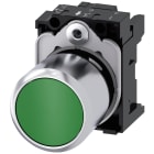SIEMENS - Pulsante, 22 mm, rotondo, in metallo lucido, colore verde, bottone
